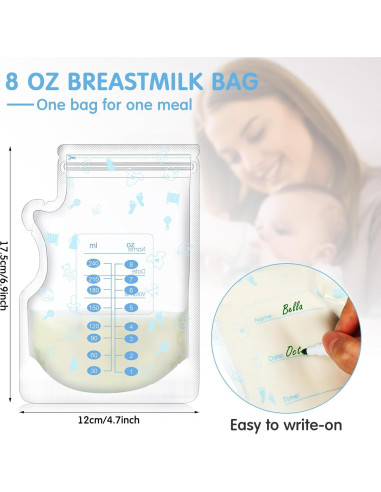 Bolsas de Almacenamiento de Leche Materna Sherr 500 pcs 240ml