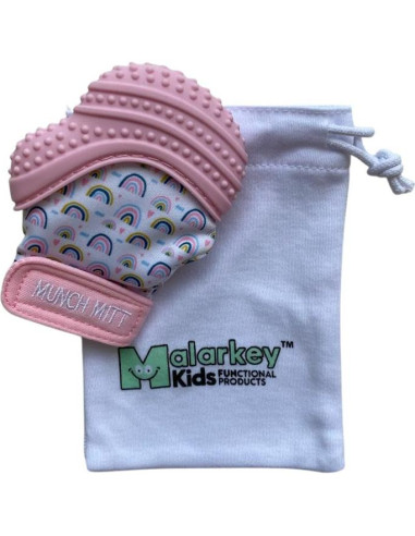 Mitón de Masticar Malarkey Kids Munch Mitt Rosa 15.19x11.4cm
