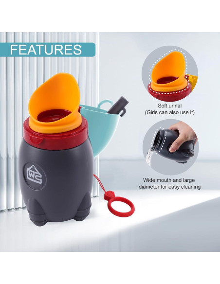 Orinal de Viaje Portátil DIJIAMEIYA Azul Silencioso 370ml Orinal de Viaje Portátil DIJIAMEIYA Azul Silencioso 370ml