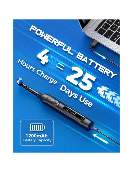 Cepillo de dientes eléctrico TEETHEORY con 8 cabezales y 4 modos Cepillo de dientes eléctrico TEETHEORY con 8 cabezales y 4 modos
