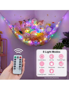 Hamaca de Red para Animales de Peluche Castillo Unicornio con Luz LED 2