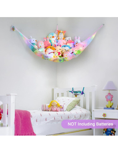 Hamaca de Red para Animales de Peluche Castillo Unicornio con Luz LED