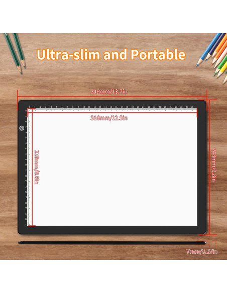 Caja de Luz LED A4 KOBAIBAN con Clips y Brillo Ajustable Caja de Luz LED A4 KOBAIBAN con Clips y Brillo Ajustable