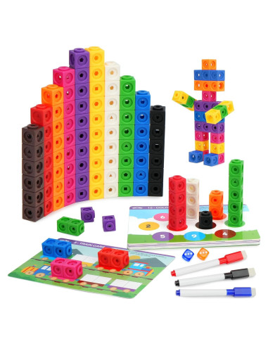 Bloques Matemáticos BenBen 100pcs con Tarjetas y Bolsa 3-8 años