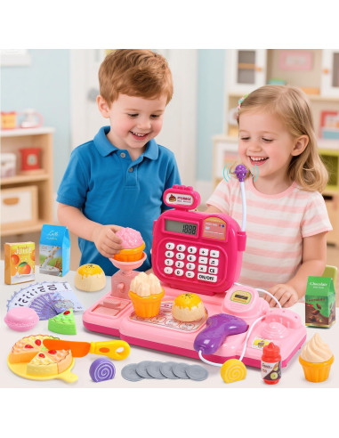 Caja Registradora Interactiva CUTE STONE con Dinero y Comida