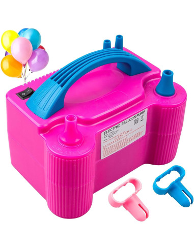 Bomba de Globo Eléctrica Siasky 600W Doble Boquilla Roja