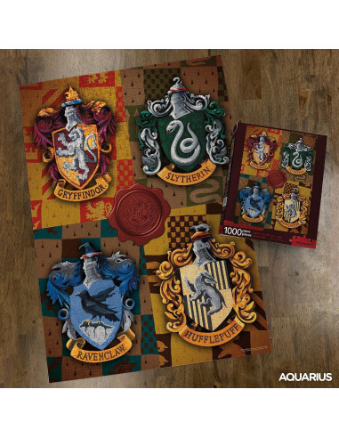 Rompecabezas Harry Potter Escudos de Casas 1000 Piezas AQUARIUS