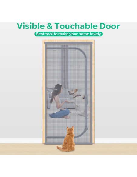 Puerta de Pantalla para Gatos MYPIN U Forma 99x210 cm Puerta de Pantalla para Gatos MYPIN U Forma 99x210 cm
