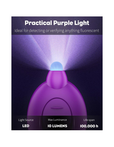 Uniclife Paquete de 5 Mini Linternas LED UV Portátiles