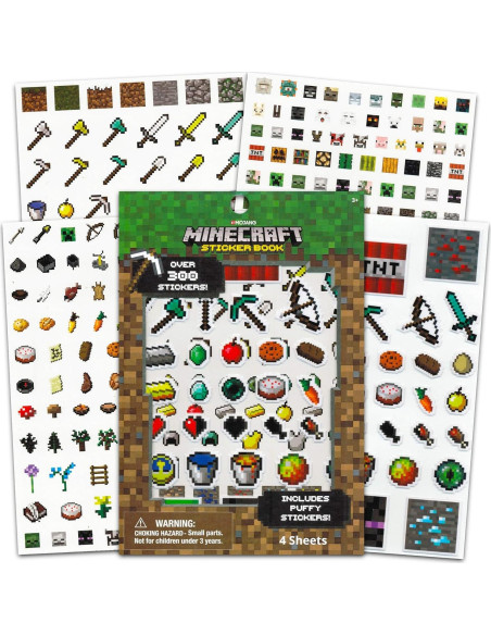 Stickers de Fiesta Minecraft - Super Set 600 Piezas Stickers de Fiesta Minecraft - Super Set 600 Piezas