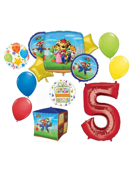Ramo de Globos de Cumpleaños Mario Bros Anagram 5to Ramo de Globos de Cumpleaños Mario Bros Anagram 5to