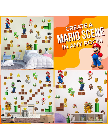 Calcomanías de Pared DEKOSH Super Mario 127x127 cm Calcomanías de Pared DEKOSH Super Mario 127x127 cm