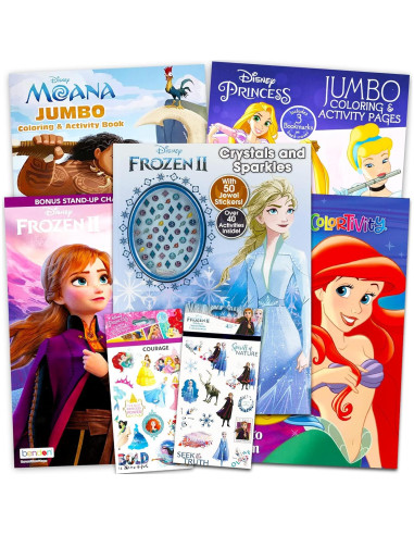 Set de Colorear Disney para Niños - 5 Libros y Stickers