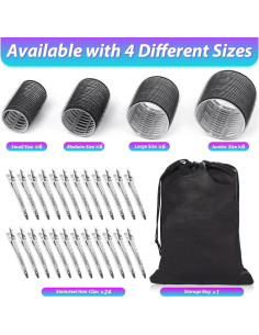 Juego de Rulos para Cabello Shynek 24 Piezas con Clips 2