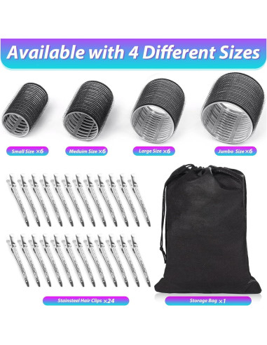 Juego de Rulos para Cabello Shynek 24 Piezas con Clips