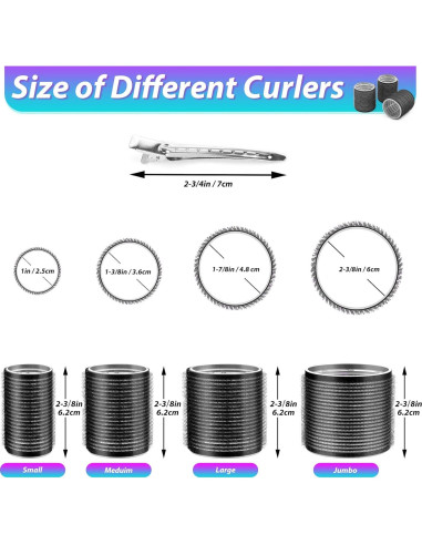 Juego de Rulos para Cabello Shynek 24 Piezas con Clips