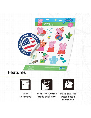 Calcomanías Peppa Pig Desert Cactus - 17 Vinilos Premium