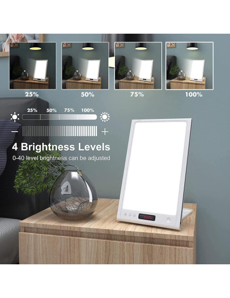 Lámpara de Terapia de Luz Blancka 12000 Lux con Temporizador Lámpara de Terapia de Luz Blancka 12000 Lux con Temporizador