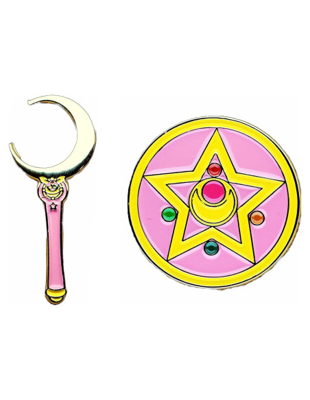 Conjunto de Pines de Esmalte Sailor Moon - 2 Unidades Conjunto de Pines de Esmalte Sailor Moon - 2 Unidades