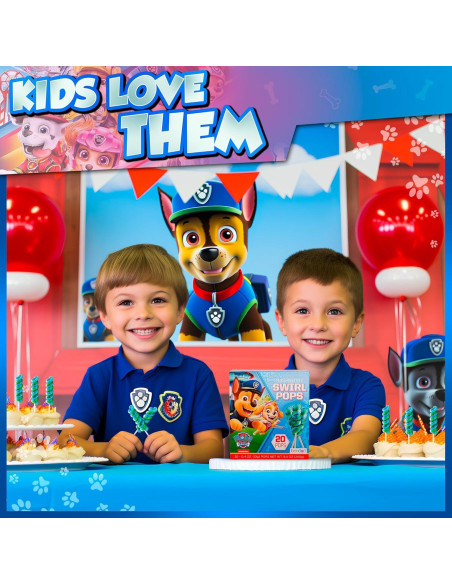 Chupetines Swirl Paw Patrol 20pk - Dulces Temáticos para Fiestas Chupetines Swirl Paw Patrol 20pk - Dulces Temáticos para Fiestas