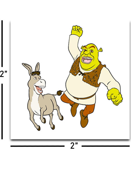 Paquete de 72 Tatuajes Temporales Shrek 5x5 cm para Niños Paquete de 72 Tatuajes Temporales Shrek 5x5 cm para Niños