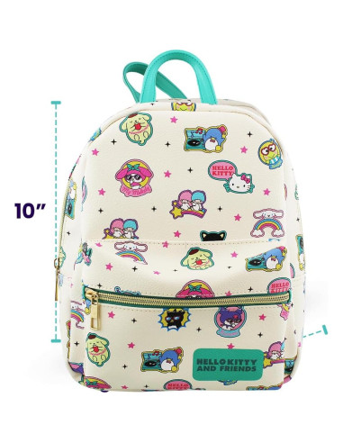 Mini mochila Hello Kitty PU 25.4x20.3 cm con correas ajustables