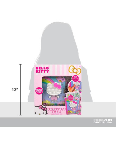 Diario Press N' Pop Hello Kitty con Juguete Antiestrés 60 Hojas