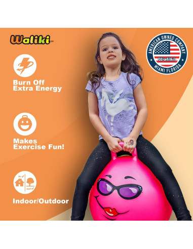 Pelota Saltarina Waliki Rosa 50cm para Niñas 7-9 Años