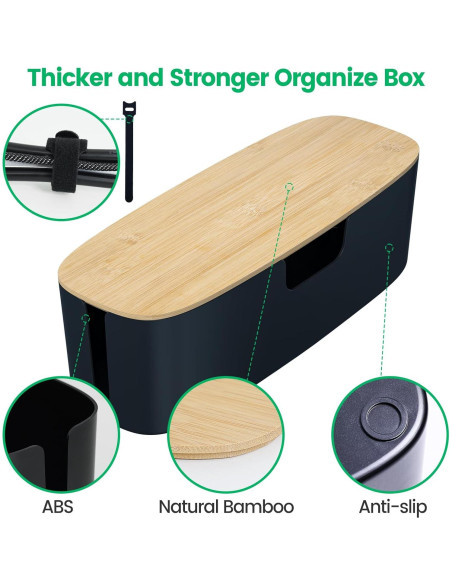 Caja Organizadora de Cables Bukuwa Grande - Negra Caja Organizadora de Cables Bukuwa Grande - Negra