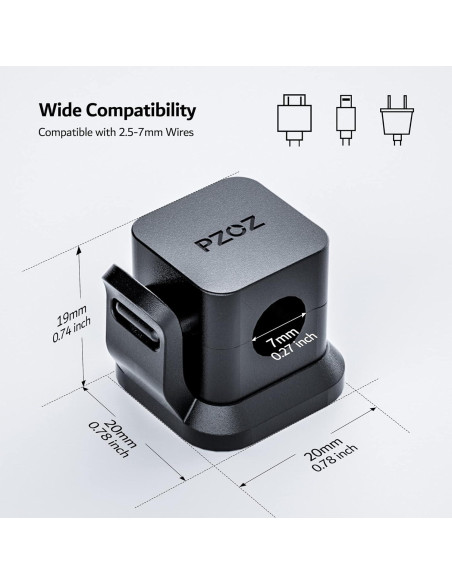 Organizador de Cables PZOZ 6 Clips Adhesivos Negro Organizador de Cables PZOZ 6 Clips Adhesivos Negro