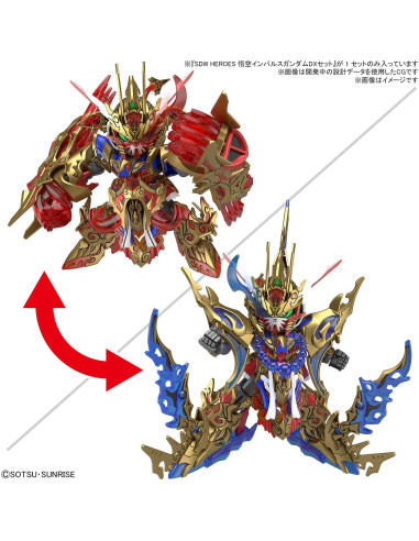 Kit de Modelo Bandai Spirits SD Gundam Wukong Impulse 24.13x4.45cm