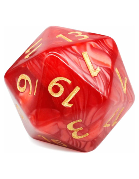 Dado D20 Gigante 55mm Acrílico Rojo para Dungeons y Dragons Dado D20 Gigante 55mm Acrílico Rojo para Dungeons y Dragons
