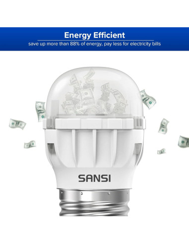 Bombillas LED SANSI 7W E26 800 lúmenes 5000K Paquete de 6