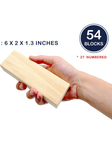 Juego de Torre Gigante de Madera JST GAMEZ 54 Bloques 1.28m