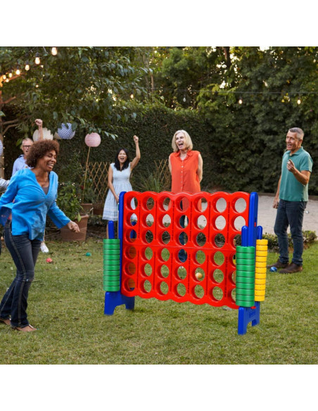Juego Gigante 4 en Línea COSTWAY Azul 1.07 m para Niños y Adultos Juego Gigante 4 en Línea COSTWAY Azul 1.07 m para Niños y Adultos