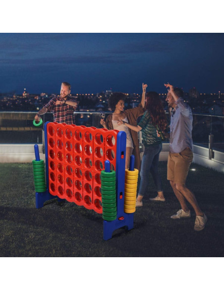 Juego Gigante 4 en Línea COSTWAY Azul 1.07 m para Niños y Adultos Juego Gigante 4 en Línea COSTWAY Azul 1.07 m para Niños y Adultos