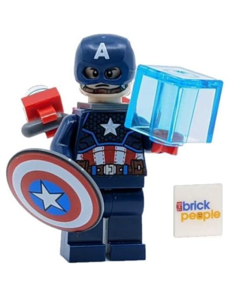Minifigura LEGO Capitán América Jetpack Tesseract Mjolnir