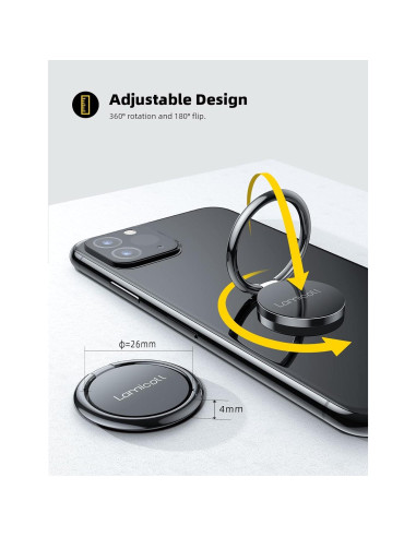 Soporte de Anillo Lamicall RS01 - Rotación 360 para Móvil