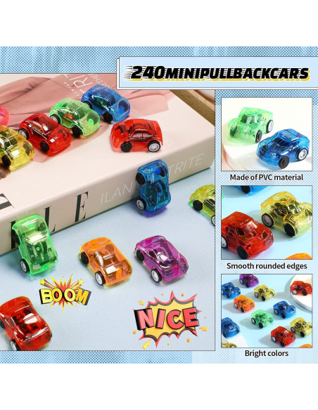 Paquete de 240 Coches Mini Retroceso Jerify - Juguetes de Colores Paquete de 240 Coches Mini Retroceso Jerify - Juguetes de Colores