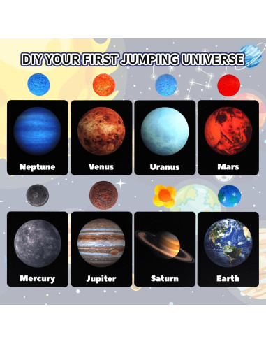 Kit de Pelotas Saltarinas Pllieay Sistema Solar DIY para Niños