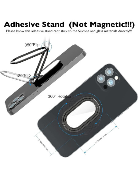 Soporte de Anillo para Teléfono imeilee Negro Gun 360 Soporte de Anillo para Teléfono imeilee Negro Gun 360