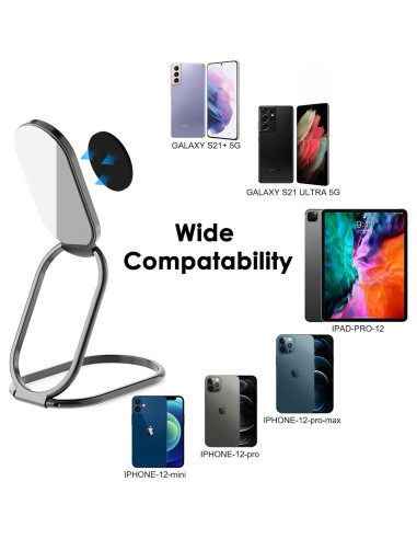 Soporte de Anillo para Teléfono imeilee Negro Gun 360