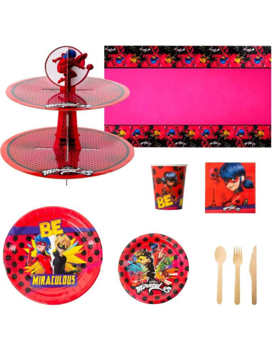 Conjunto de Globos de Fiesta Miraculous Ladybug - 5 Pzs 43 cm