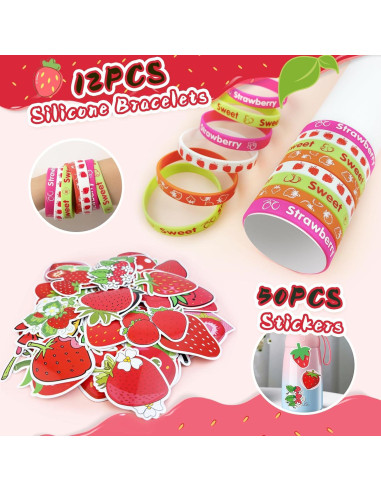 Conjunto de Suministros de Fiesta de Fresa 122 Piezas VAMWOGO