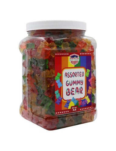 Frasco de Ositos de Goma Arcoíris 6 Colores American Best Food 1.36 kg