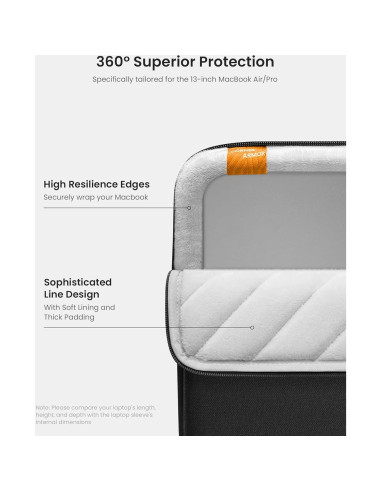 Funda Protectora tomtoc 360 para Laptop 13" Negra