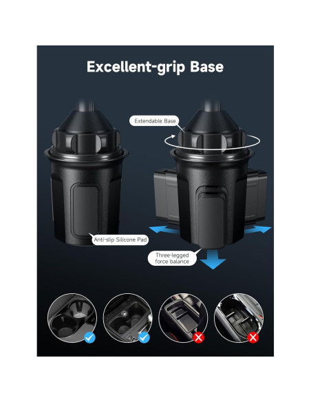 Soporte para teléfono JSAUX SP0210 para portavasos ajustable Soporte para teléfono JSAUX SP0210 para portavasos ajustable