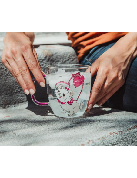 Taza de Café de Vidrio Disney Aristogatos Marie 396 ml Rosa Taza de Café de Vidrio Disney Aristogatos Marie 396 ml Rosa