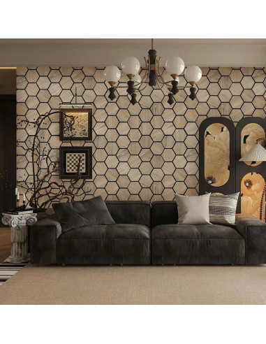Paneles Acústicos Hexagonales ARMURO 4 Pcs 60.4x73.7 cm Nogal