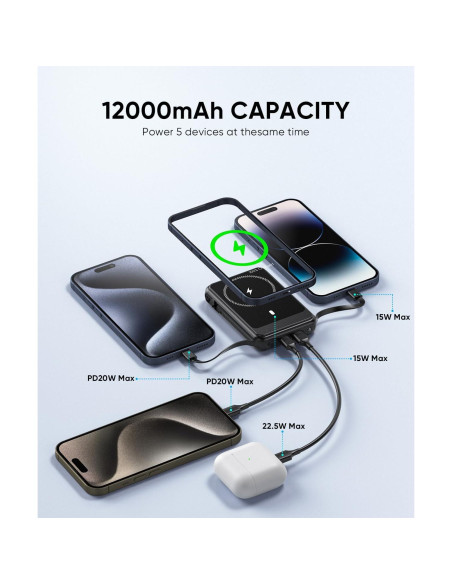 Batería Portátil Magnética 12000mAh Superallure para iPhone Batería Portátil Magnética 12000mAh Superallure para iPhone
